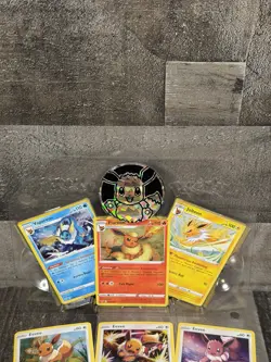 Lot Of (6) Pokemon Cards Jolteon Vaporeon Flareon Cosmos Holo Eevee SWSH Promos - Image 3