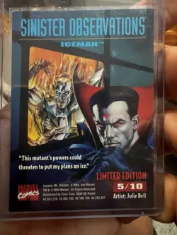 1995 Fleer Ultra X-Men Iceman Sinister Observations Ltd Ed Card 5/10 Iceman - Image 2