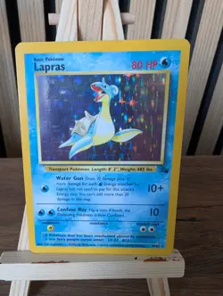 Pokemon TCG Lapras Holo Rare Card 10/62 Fossil Base Set, 1995 - Image 1