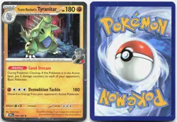 Team Rocket's (Cosmos Holo) Tyranitar 096/182 Rare Destined Rivals Pokemon NM - Image 3