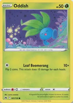 Oddish 001/159 Common Crown Zenith Pokemon NM - Image 1
