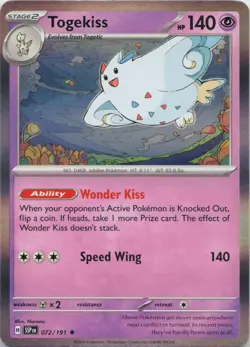 Togekiss 072/191 Rare Surging Sparks Pokemon Holo NM - Image 1