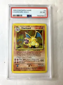 1999 Pokemon Base Set Charizard Holo #4 PSA 6 - Image 1