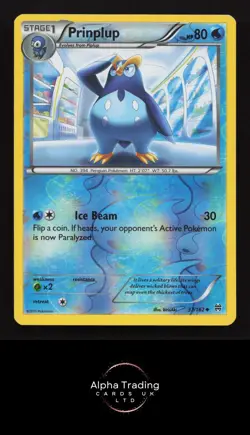 Prinplup 37/162 Uncommon BREAKthrough Pokemon Reverse Holo Lightly Played - Image 1