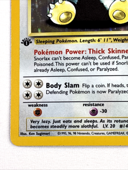 Snorlax 11/64 Jungle 1st Edition Holo Rare English Pokemon TCG 1999 LP - Image 5