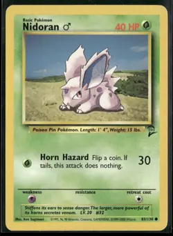 Nidoran M 83/130 Common Base Set 2 Pokemon Lightly Played - Image 1