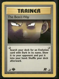 The Boss's Way 73/82 Uncommon Team Rocket Pokemon 1st Edition Near Mint - Image 1