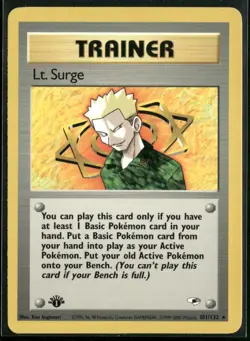 Lt. Surge 101/132 Rare Gym Heroes Pokemon 1st Edition Near Mint - Image 1