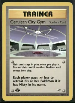Cerulean City Gym 108/132 Uncommon Gym Heroes Pokemon 1st Edition Near Mint - Image 1