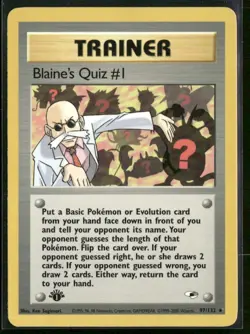 Blaine's Quiz #1 97/132 Rare Gym Heroes Pokemon Near Mint - Image 1
