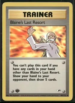 Blaine's Last Resort 105/132 Uncommon Gym Heroes Pokemon 1st Edition Near Mint - Image 1