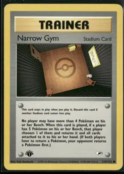 Narrow Gym 124/132 Common Gym Heroes Pokemon 1st Edition Near Mint - Image 1