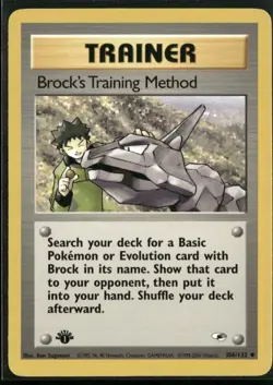 Brock's Training Method 106/132 Uncommon Gym Heroes Pokemon 1st Edition NM - Image 1