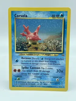 Corsola 37/75 Uncommon Neo Discovery Unlimited Non Holo Pokemon Vintage 2001 NM - Image 1