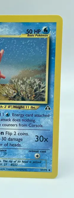 Corsola 37/75 Uncommon Neo Discovery Unlimited Non Holo Pokemon Vintage 2001 NM - Image 3