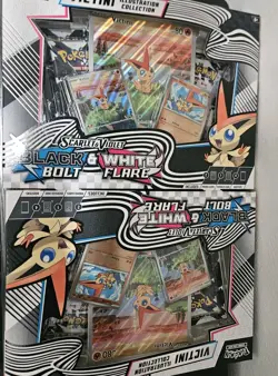 Sealed Pokemon TCG Black Bolt White Flare Collection Box Lot Of 3 Victini+Poster - Image 2