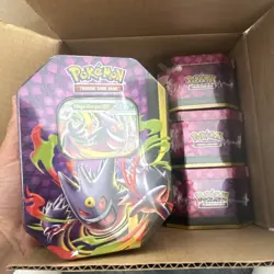 Pokemon TCG: Mega Moonlit Tins Case of 6 Tins - SEALED TINS IN HAND - UK SELLER - Image 2