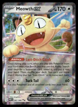 Meowth ex 062/088 Double Rare Perfect Order Pokemon Holo NM/M Holo - Image 1