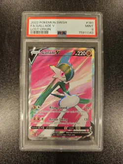 Pokemon Gallade v Holo Rare Full Art Lost Origin 181/196 PSA 9 - Image 1
