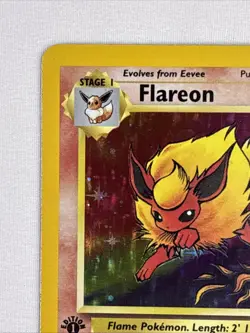 Flareon 3/64 Jungle 1999 English Holo Rare 1st Edition Pokemon TCG Vintage LP - Image 2