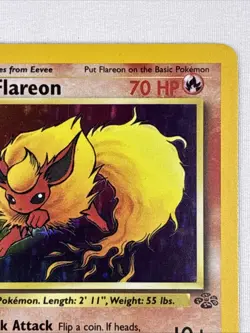 Flareon 3/64 Jungle 1999 English Holo Rare 1st Edition Pokemon TCG Vintage LP - Image 3