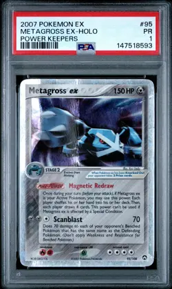 2007 POKEMON EX POWER KEEPERS #95 METAGROSS EX-HOLO PSA 1 - Image 1