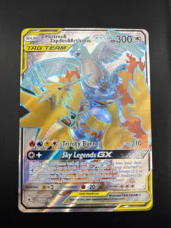 Pokemon TCG Hidden Fates Moltres Zapdos Articuno GX 66/68 Full Art NM Condition - Image 1