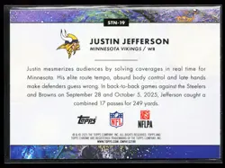 Justin Jefferson 2025 Topps Chrome Cosmic Stars in the Night #STN-19 Vikings - Image 2