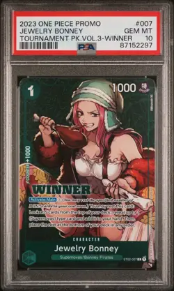 Bandai 2023 One Piece CCG Jewelry Bonney ST02-007 Winner Promo Foil EN PSA 10 - Image 1