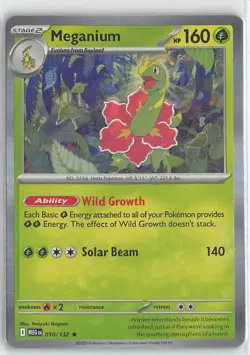 Pokemon TCG Mega Evolutions Base Set Foil Rare #10 Meganium - Image 1