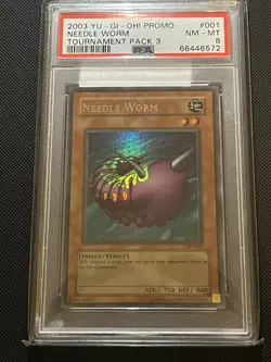 2003 Yu-Gi-Oh! Needle Worm TP3-001 Ultra-Rare Card Holo Bleed! NM-MINT! PSA 8 - Image 1