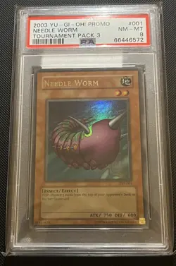 2003 Yu-Gi-Oh! Needle Worm TP3-001 Ultra-Rare Card Holo Bleed! NM-MINT! PSA 8 - Image 2