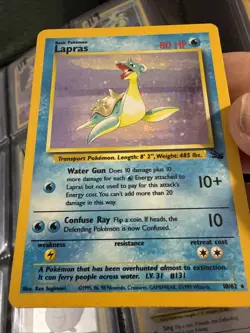 Pokemon Card - Lapras Fossil 10/62 Holo Rare LP MP A129 - Image 1
