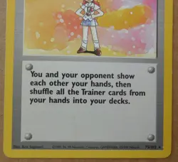 Lass 75/102 Rare Non-Holo Base Set Pokemon Trainer Card LP - Image 3