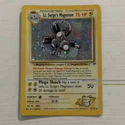 Pokemon TCG Lt. Surge's Magneton Gym Heroes Holo Rare 8/132 Unlimited DMG - Image 1