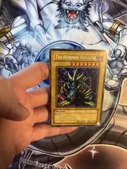 (13) Yu-Gi-Oh! Reverse Foil Misprint Tri-Horned Dragon LOB-000 Unlimited VLP - Image 4