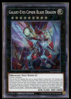Yu Gi Oh Galaxy Eyes Cipher Blade Dragon EXFO ENSE4 Limited Edition Holo - Image 1