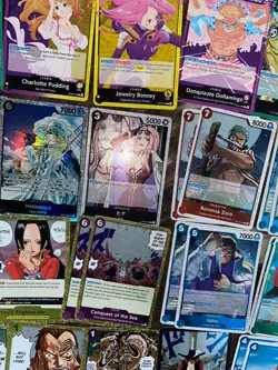 800+ One Piece Card Lot Super Rares, 75+ Foil Rares, Leaders, Base, Boa Hancock - Image 4