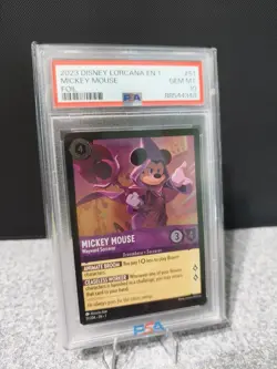 Disney Lorcana Mickey Mouse Wayward Sorcerer 51/204 PSA 10 Gem Mint Foil - Image 1