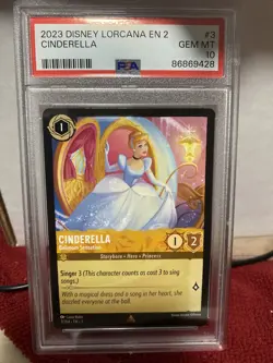 Cinderella Disney Lorcana 2023 Rise of the Floodborn 3/204 PSA 10 Rare Non Foil - Image 1