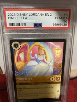 Cinderella Disney Lorcana 2023 Rise of the Floodborn 3/204 PSA 10 Rare Non Foil - Image 2