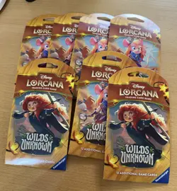Lorcana Wilds Unknown Sleeved Blister Packs TCG LORCANA 7 total packs - Image 1