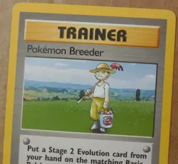 Pokemon Breeder 105/130 Rare Non-Holo Base 2 Set Pokemon Trainer Card LP - Image 2