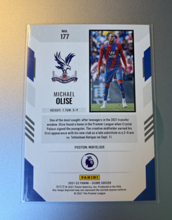2021-22 Panini Score Premier League - Michael Olise Blue Lasers /49 Rookie (RC) - Image 2