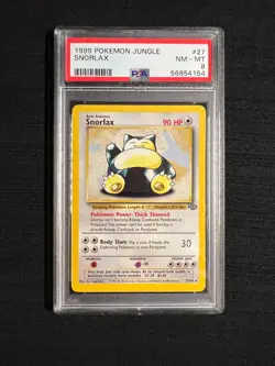 PSA 8 NM-MT Snorlax 27/64 Non-Holo 1999 Pokemon Jungle WOTC - Image 1