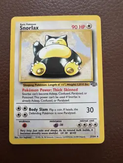 Pokemon TCG Snorlax 27/64 Jungle Set Non-Holo Trading Card Rare NM - Image 1