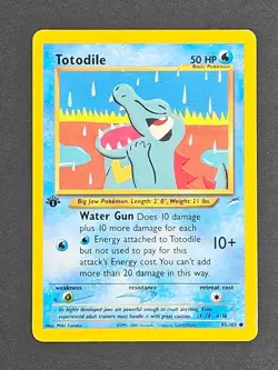 1ST EDITION Pokemon TOTODILE 85 2002 TCG Neo Destiny Rare Vintage Pokemon Card - Image 1