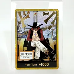 Dracule Mihawk OP14 Gold DON!! Card The Azure Sea’s Seven One Piece NM EN - Image 1