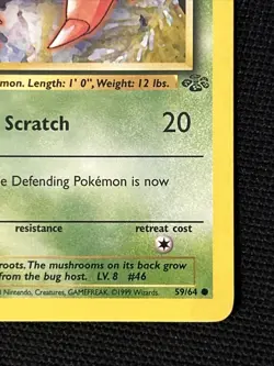 Pokemon Paras 59/64 (1st Edition) *Near Mint* Jungle ‘Never Played Card’ - Image 5