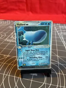 Vintage 2003 Pokemon Wailord ex 100/100 Holo Card Heavily Played - Image 1
